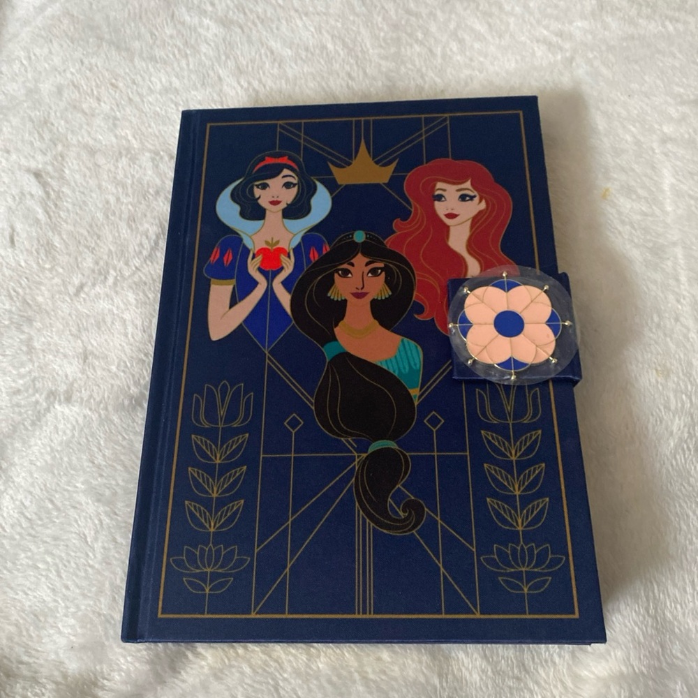 NEW Disney Parks Classic Princess Storybook Blue Journal Jasmin Ariel Snow White